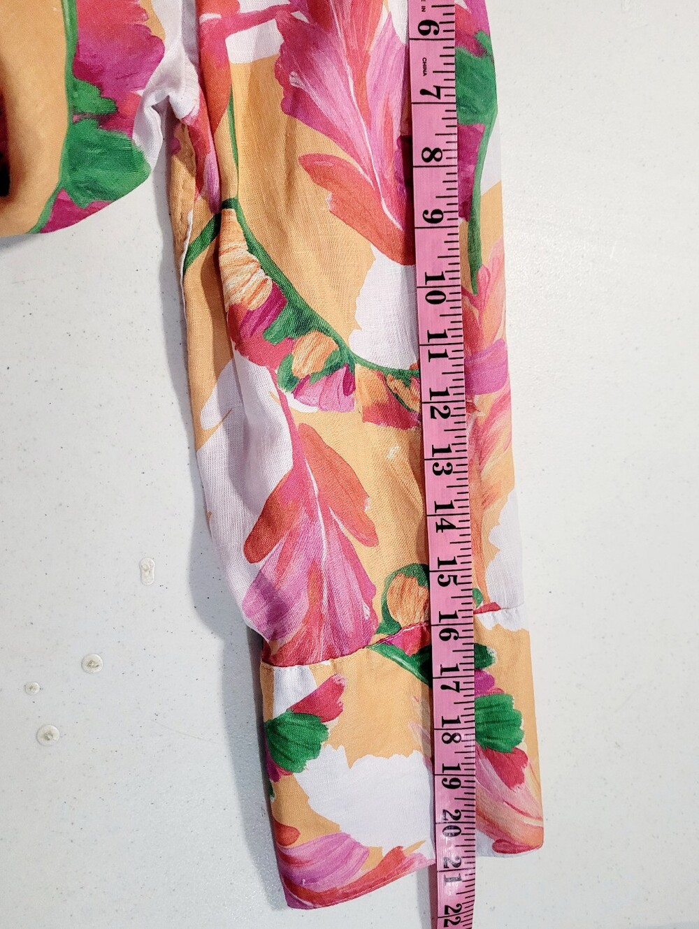 Chico’s 100% Linen Floral Button Front Blouse Women’s Size US 10 Pink Classic - Picture 11 of 11